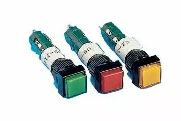 Bouton poussoir carre lumineux vert 2rt imp