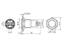 Bouton-poussoir en acier inoxydable spdt 1no 1nc - anneau bleu - 19mm (R1900B)