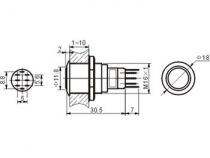 Bouton-poussoir métallique rond spdt 1no 1nc - anneau blanc (R1600W)