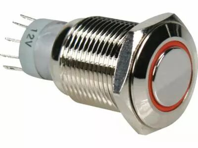 Bouton-poussoir m�tallique rond spdt 1no 1nc - anneau orange (R1600O)