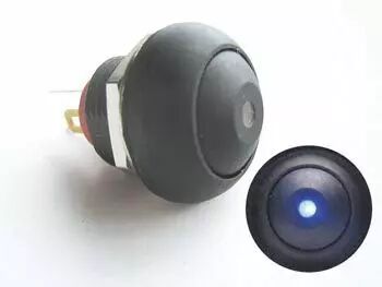 Bouton-poussoir miniature unipolaire � led bleue off-(on) (R1396B)