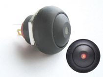 Bouton-poussoir miniature unipolaire à led rouge off-(on) (R1396R)