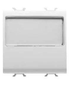 Bouton-poussoir porte-�tiquette lumineaux 250v ac - na 10a - 2 modules - blanc - chorus