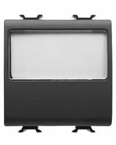 Bouton-poussoir porte-�tiquette lumineaux 250v ac - na 10a - 2 modules - noir - chorus