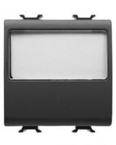 Bouton-poussoir porte-étiquette lumineaux 250v ac - na 10a - 2 modules - noir - chorus