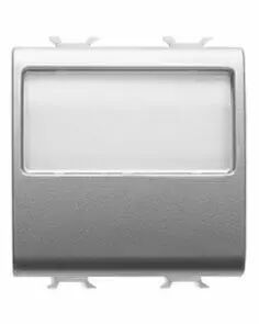 Bouton-poussoir porte-�tiquette lumineaux 250v ac - na 10a - 2 modules - titane - chorus