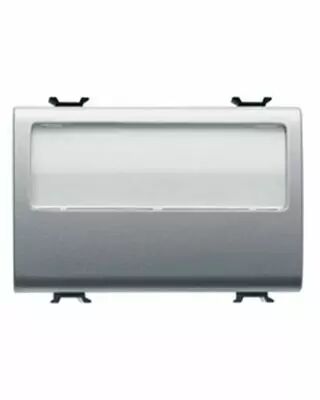 Bouton-poussoir porte-�tiquette lumineaux 250v ac - na 10a - 3 modules - titane - chorus