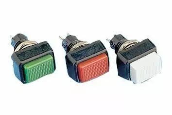 Bouton poussoir rectangle rouge permanent 1t normalement ouvert