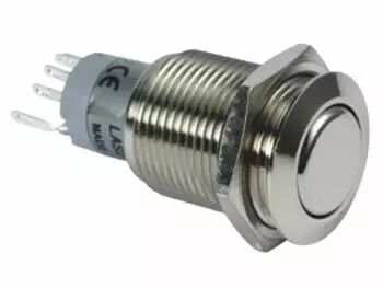Bouton-poussoir rond m�tallique dpdt 2no 2nc (R1601)