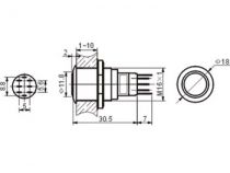 Bouton-poussoir rond métallique dpdt 2no 2nc (R1601)