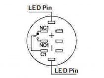 Bouton-poussoir rond métallique spdt 1no 1nc (R1600)