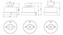 Bouton poussoir rotatif en porcelaine noire sans passe-câble de la collection Garby de Fontini (30328276)