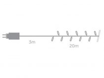 Burstlight LED - 20 m - 220 LED (44 clignotantes) - blanc chaud - câble vert - 24 V (BTL-20-220-24V-UW)