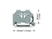 Butée sans vis de 6 mm de large pour rail DIN 35 x 15 et 35 x 7,5, gris (WG249116)