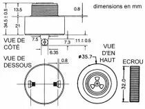 Buzzer a intensite sonore reglable 3-24vcc type a visser (SV18)