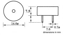 Buzzer electronique ci 3-16vcc / 8ma type ci (SV8)