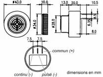 Buzzer magnetique 6-28vcc type faston (SV10)