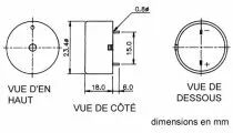 Buzzer pour ci 3-20vcc / 10ma (SV6/P)