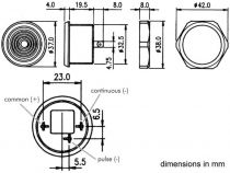 Buzzer pour montage apparant 4-28vcc / 8ma type ci (SV5)