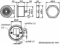 Buzzer pour montage apparant 4-28vcc / 8ma type ci (SV5)