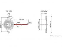 BUZZER SUBMINIATURE - CONNEXION DE FILS (SV3N)