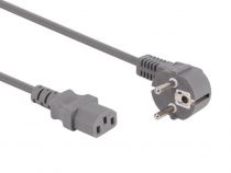 CÂBLE D\'ALIMENTATION - GRIS - 3.0 m - FICHE EURO 90° / FICHE EURO FEMELLE - 3G1.0mm² (EPC030AG100)