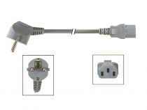 CÂBLE D\'ALIMENTATION - GRIS - 3.0 m - FICHE EURO 90° / FICHE EURO FEMELLE - 3G1.0mm² (EPC030AG100)