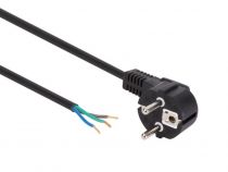 CÂBLE D\'ALIMENTATION - NOIR - 1.5 m - FICHE EURO 90° / EXTRÉMITÉ DÉNUDÉE - 3G0.75mm² (EPC015R075)