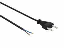 C&Acirc;BLE D\'ALIMENTATION - NOIR - 1.8 m - FICHE PLATE / EXTR&Eacute;MIT&Egrave; D&Eacute;NUD&Eacute;E - 2G0.75mm&sup2; (EPC018C075)
