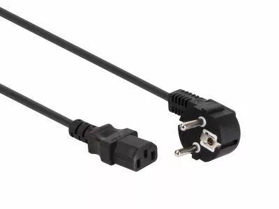 C�BLE D\'ALIMENTATION - NOIR - 2.5 m - FICHE EURO 90� / FICHE EURO FEMELLE - 3G1.0mm� (EPC025A100)