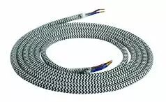 C�ble double isolation Panach� Noir/ Blanc (2M) (187533)