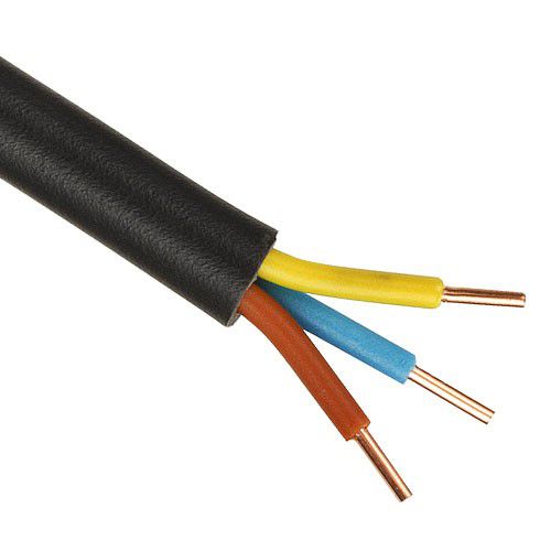 Câble électrique rigide 3G1.5 mm² cuivre à la coupe R02V 3G1.5