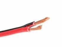 Câble haut-parleur, OFC, 2 x 0.75 mm², 100 m, rouge/noir, parfait pour la transmission sonore