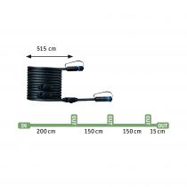 Cable Outdoor Plug & Shine IP68 5m 1in-4out 2x1,5qmm Noir plastique (94596)