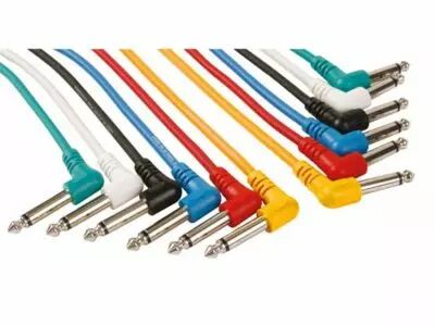 Cable patch professionnel 6.35mm mono 90� vers 6.35mm mono 90� (6 couleurs - 1m) (PAC126)