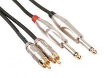 Cable professionnel audio, 2 x rca male vers 2 x jack mono 6.35mm (5m) (PAC118)