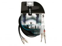 Cable professionnel audio, 2 x rca male vers 2 x jack mono 6.35mm (5m) (PAC118)
