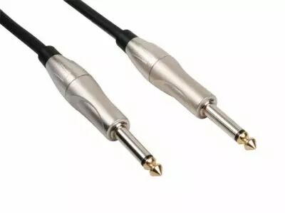 Cable professionnel pour guitare, jack metallique 6.35mm vers jack metallique 6.35mm (5m) (PAC157)