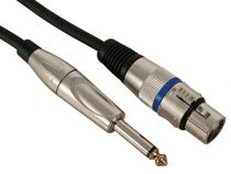 Cable professionnel xlr, xlr femelle vers jack mono 6.35mm (10m) (PAC112)