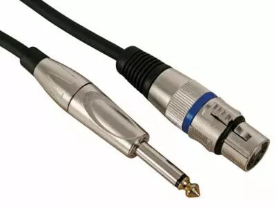 Cable professionnel xlr, xlr femelle vers jack mono 6.35mm (10m) (PAC112)