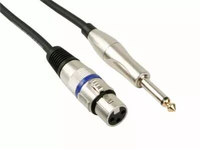 Cable professionnel xlr, xlr femelle vers jack mono 6.35mm (6m) (PAC111)