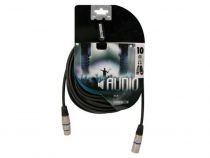 Cable professionnel xlr, xlr male vers xlr femelle (10m noir) (PAC123)