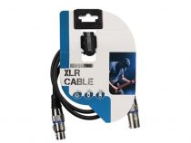 Cable professionnel xlr, xlr male vers xlr femelle (1m noir) (PAC120)