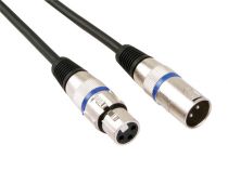 Cable professionnel xlr, xlr male vers xlr femelle (3m noir) (PAC121)