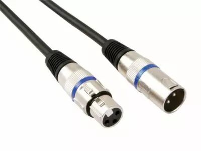 Cable professionnel xlr, xlr male vers xlr femelle (3m noir) (PAC121)