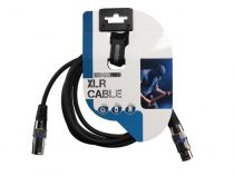 Cable professionnel xlr, xlr male vers xlr femelle (3m noir) (PAC121)