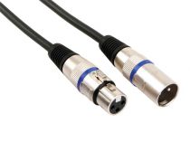 Cable professionnel xlr, xlr male vers xlr femelle (6m noir) (PAC122)