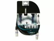 Cable professionnel xlr, xlr male vers xlr femelle (6m noir) (PAC122)