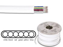 Cable telephone 6 x 0.08mm - blanc, plat, longueur : 100m sur rouleau (TFC6008I)