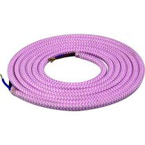 Cable textile Rose & blanc, 2 x 0,75mm souple, 2 metres (189633)